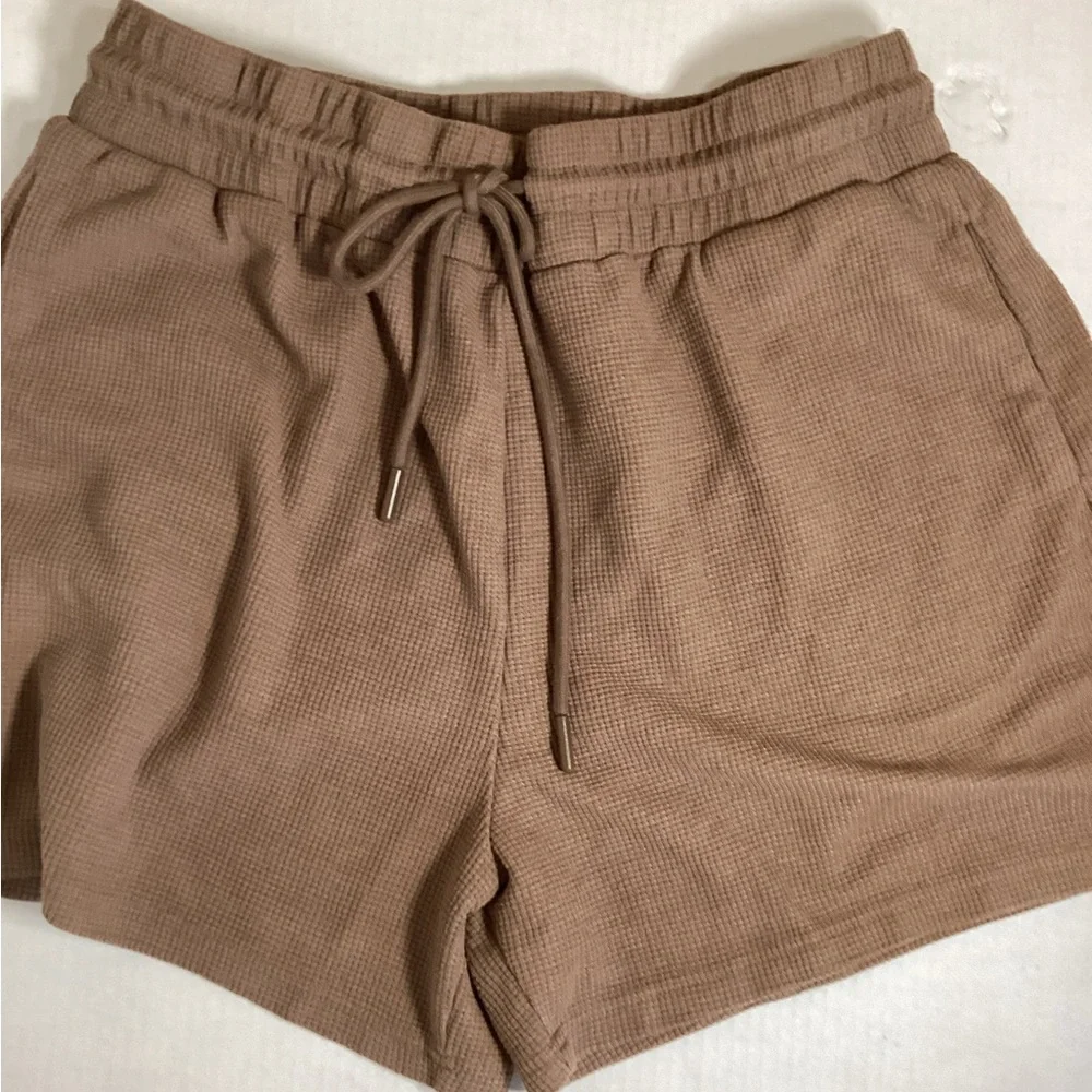 2pc SummerWomen Crop Top/shorts Cocoa brown sz L - Picture 9 of 12